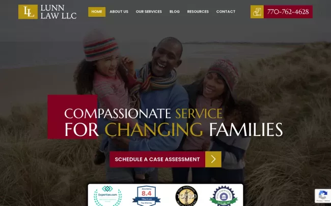 Screenshot of the Lunn Law LLC Website