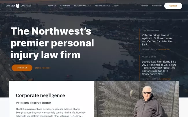 Screenshot of the Luvera Law Firm Website