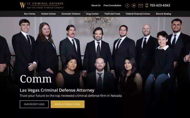Screenshot of the LV Criminal Defense Website