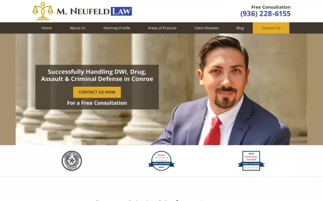 Screenshot of the M. Neufeld Law Website