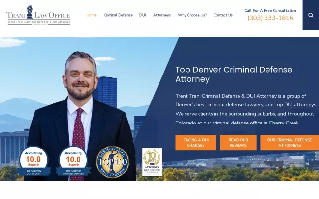 Screenshot of the M. Trent Trani & Associates, P.C. Website