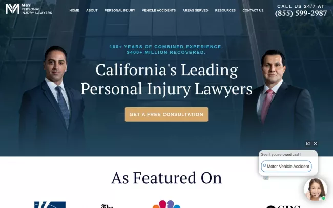 Screenshot of the M&Y Lawyers Website