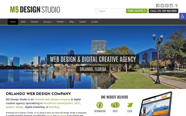 Screenshot of the M5 Design Studio Website