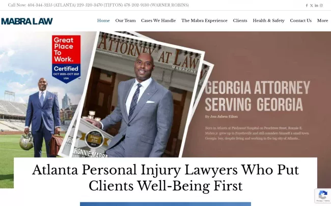 Screenshot of the The Mabra Law Firm Website