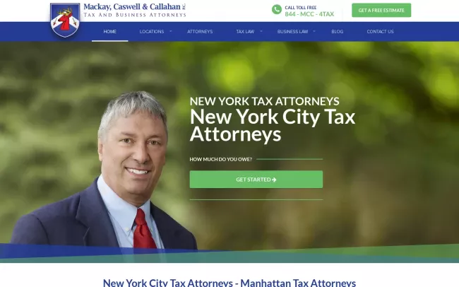 Screenshot of the Mackay, Caswell & Callahan, P.C. Website