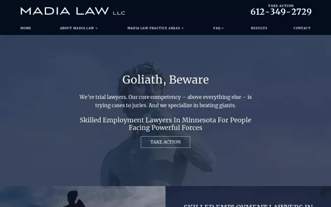Screenshot of the Madia Law LLC Website