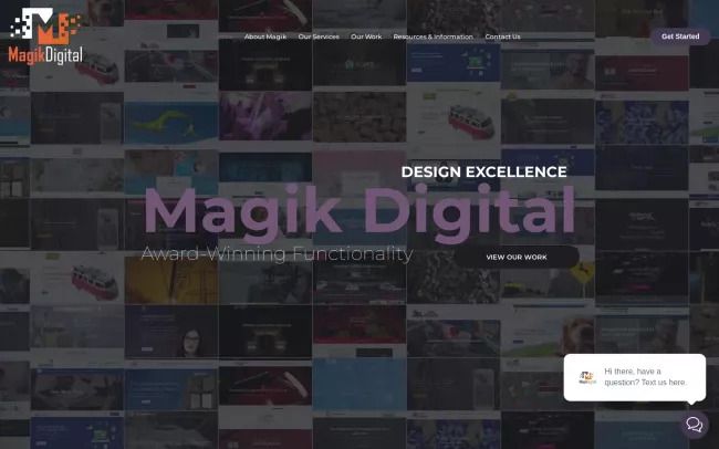 Screenshot of the Magik Digital Website