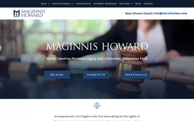 Screenshot of the Maginnis Howard Website