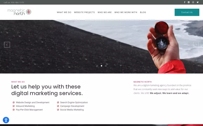 Screenshot of the Magnetic North Digital Marketing Agency Website