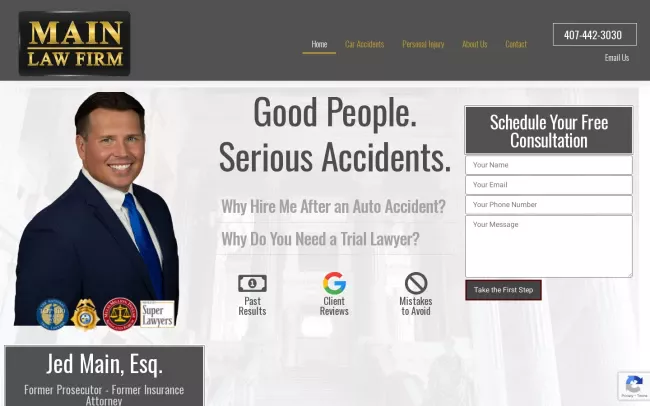 Screenshot of the Main Law Firm Website