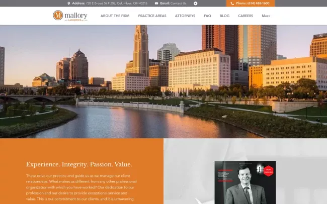 Screenshot of the Mallory Law Office, LLC Website