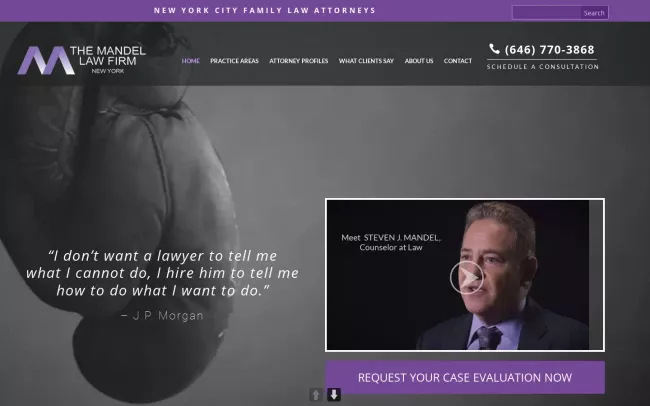 Screenshot of the The Mandel Law Firm Website
