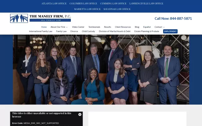 Screenshot of the The Manely Firm, P.C. Website