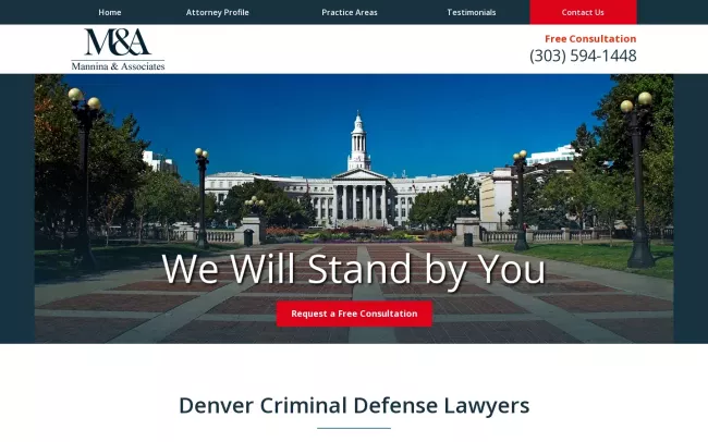 Screenshot of the MANNINA AND ASSOCIATES Website