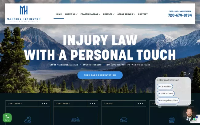 Screenshot of the Manning Herington Accident & Injury Attorneys Website