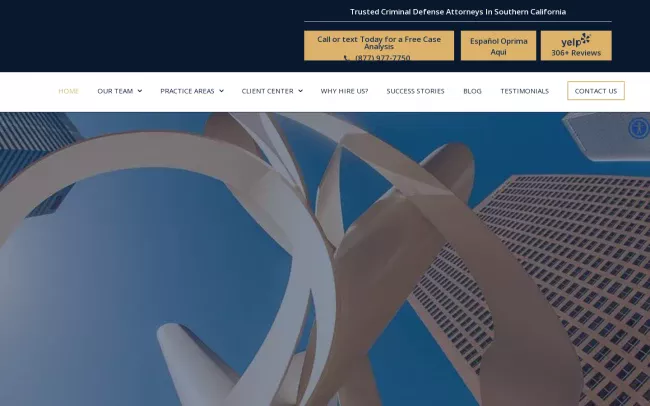 Screenshot of the Manshoory Law Group - Los Angeles Criminal Defense Law Firm Website