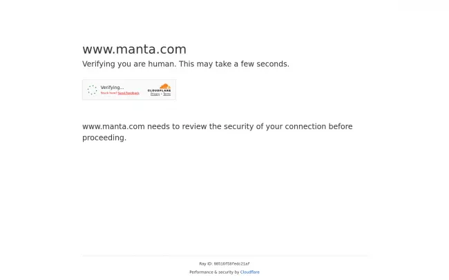 Screenshot of the Manta Website