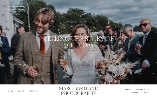 Screenshot of the Marc Gartland Photography Website