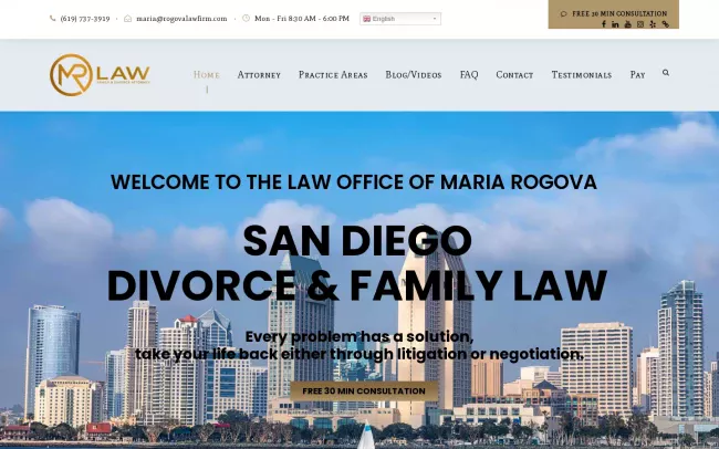 Screenshot of the Maria Rogova Family Law Website