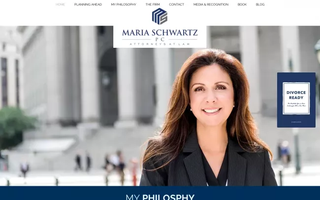 Screenshot of the Maria Schwartz, PC Website