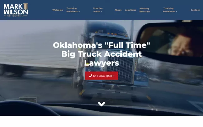 Screenshot of the Mark Wilson Law Website