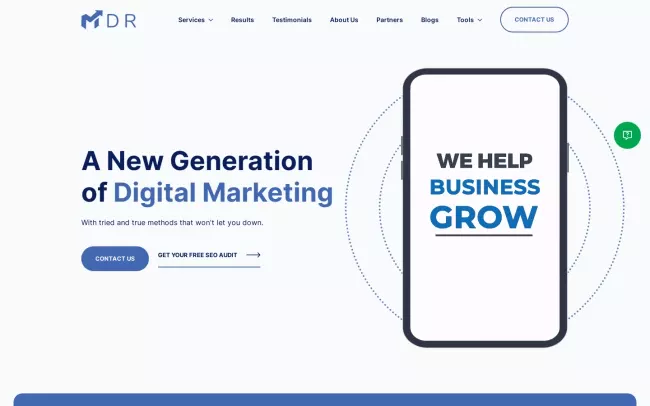 Screenshot of the Marketing Done Right, LLC Website