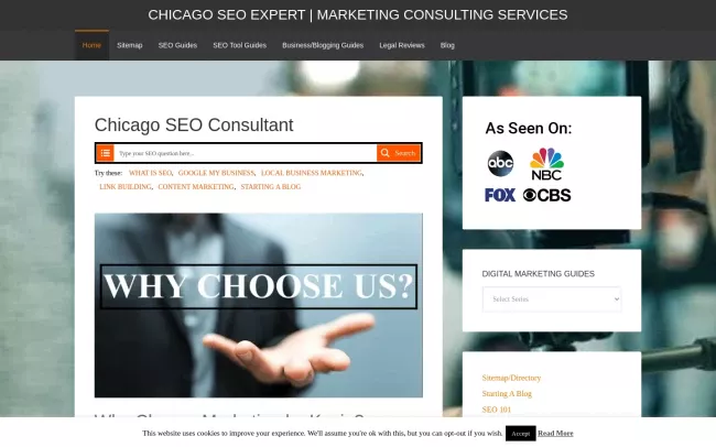 Screenshot of the Marketing By Kevin Website