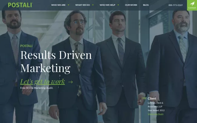 Screenshot of the Postali LLC Website