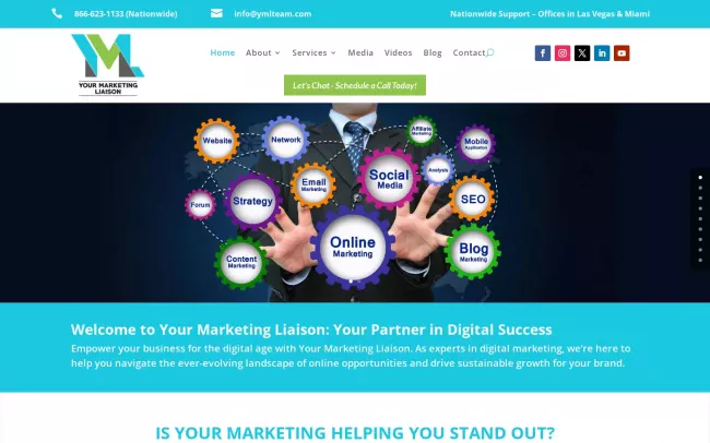 Screenshot of the Your Marketing Liaison Website