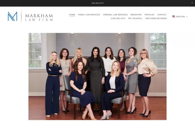 Screenshot of the Markham Law Firm Website