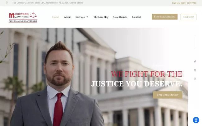 Screenshot of the Markwood Law Firm Website