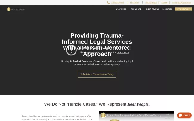 Screenshot of the Marler Law Partners Website