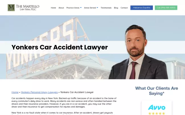 Screenshot of the The Martello Law Firm Website