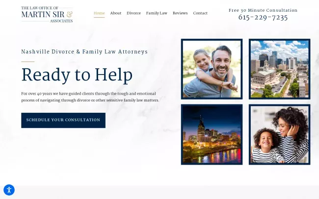 Screenshot of the Martin Sir & Associates Website