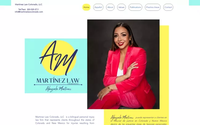 Screenshot of the Martinez Law Colorado, LLC Website