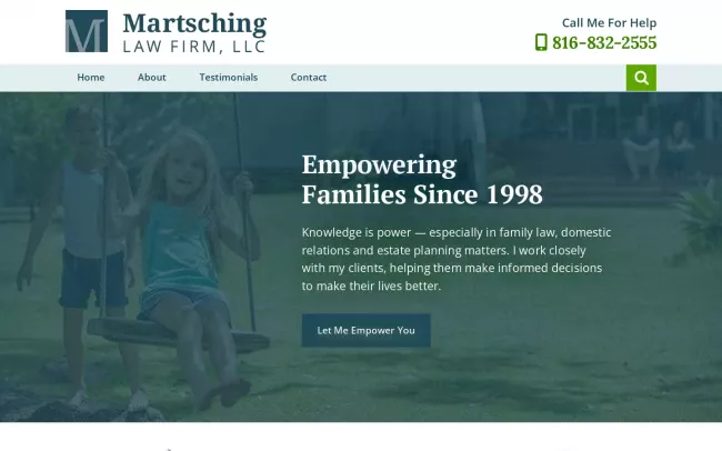 Screenshot of the Martsching Law Firm, LLC Website