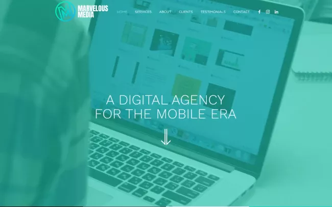 Screenshot of the Marvelous Media Solutions Website