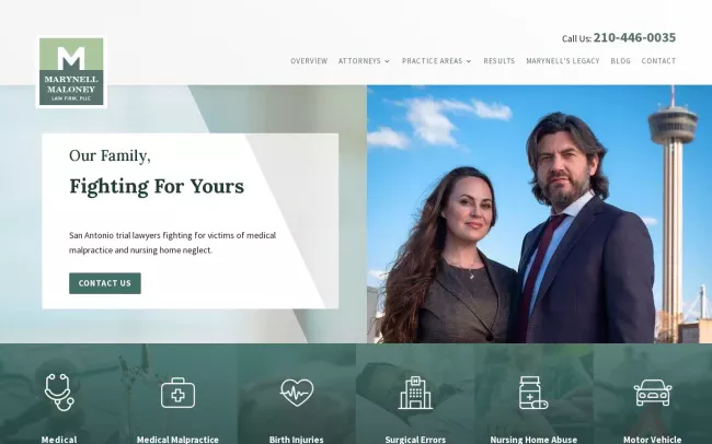 Screenshot of the Marynell Maloney Law Firm, PLLC Website