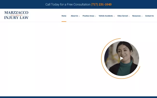 Screenshot of the Marzzacco Niven & Associates Website