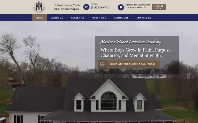 Screenshot of the Masters Ranch Website