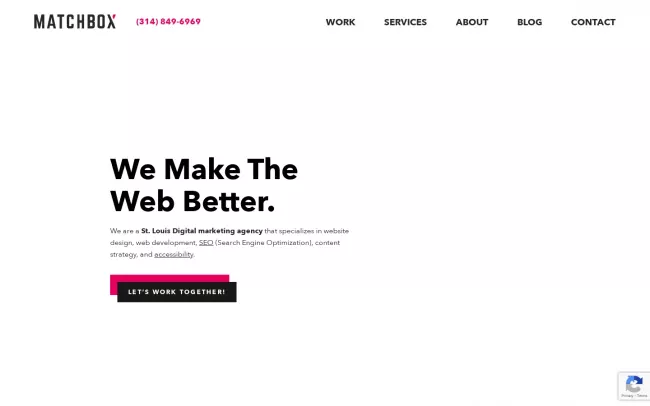 Screenshot of the Matchbox Design Group Website