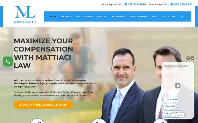 Screenshot of the Mattiacci Law, LLC Website