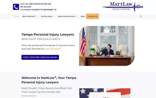 Screenshot of the MattLaw Website