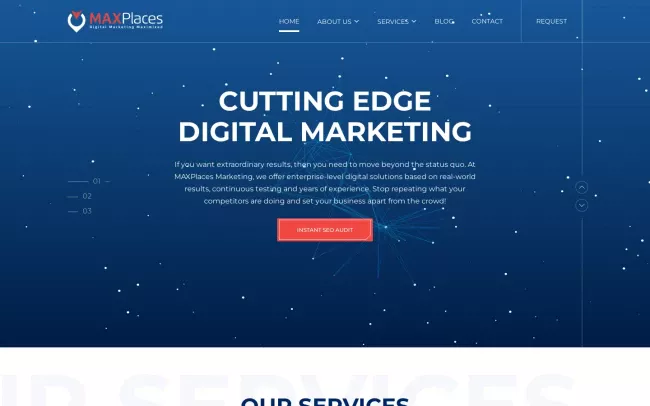 Screenshot of the MAXPlaces Marketing, LLC Website