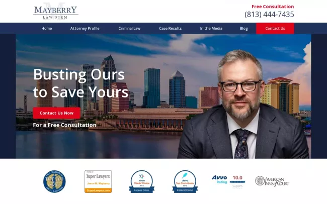Screenshot of the Mayberry Law Firm Website