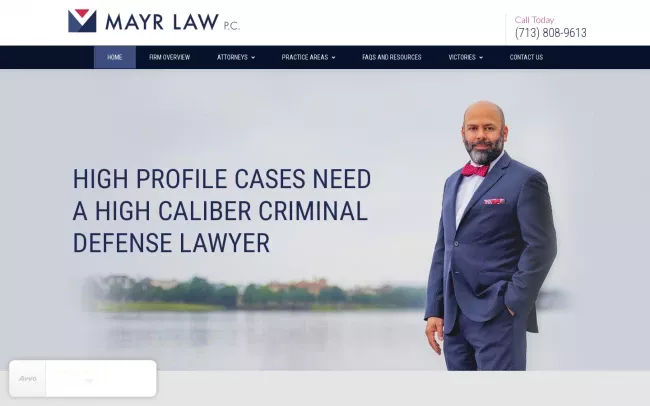 Screenshot of the Mayr Law, P.C. Website