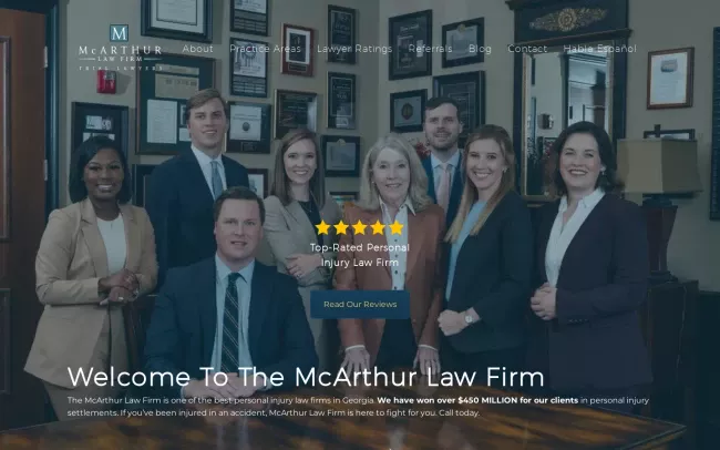 Screenshot of the McArthur Law Firm Website