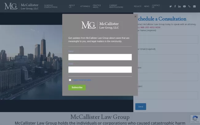 Screenshot of the McCallister Law Group, LLC Website