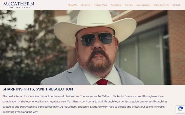 Screenshot of the McCathern Website