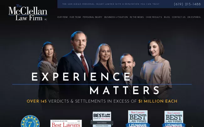 Screenshot of the The McClellan Law Firm Website